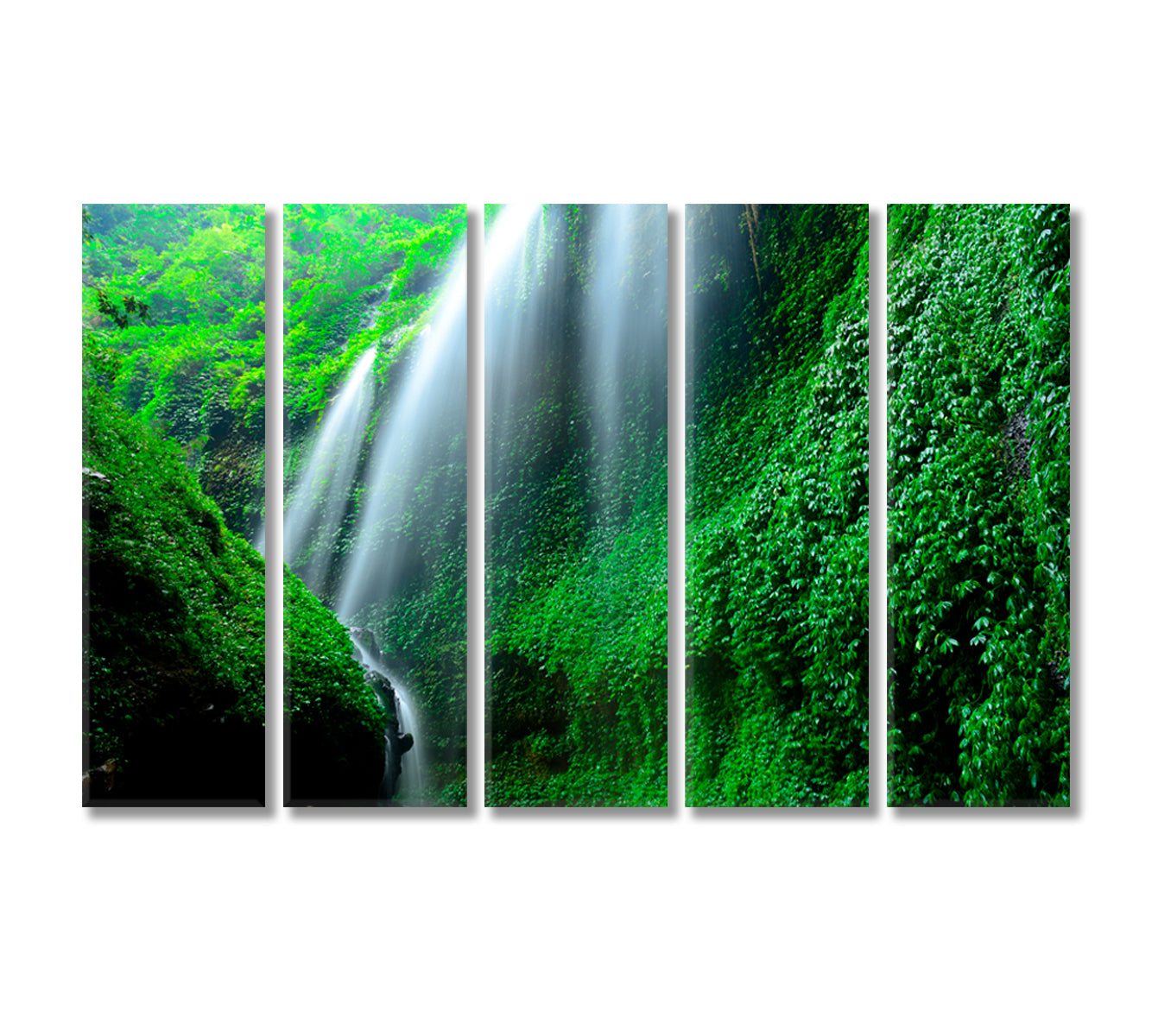 Madakaripura Waterfall Deep Forest Waterfall Java Indonesia Canvas Print-Canvas Print-CetArt-5 Panels-36x24 inches-CetArt