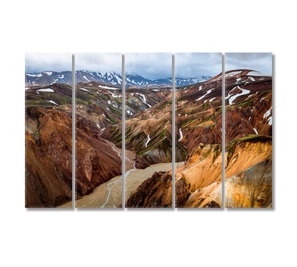 Landmannalaugar Volcanic Hills Iceland Canvas Print-Canvas Print-CetArt-5 Panels-36x24 inches-CetArt