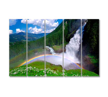 Krimml Waterfalls Austria Nature Landscape Canvas Print-Canvas Print-CetArt-5 Panels-36x24 inches-CetArt