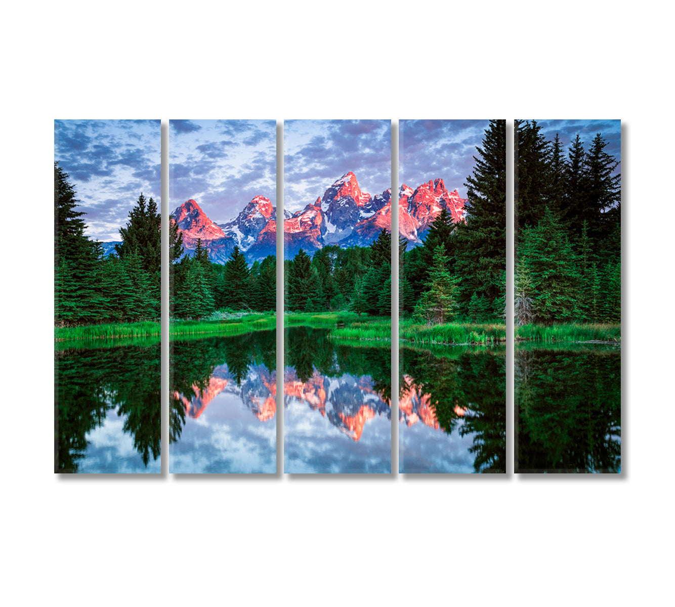 Schwabacher Landing Grand Teton National Park Canvas Print-Canvas Print-CetArt-5 Panels-36x24 inches-CetArt