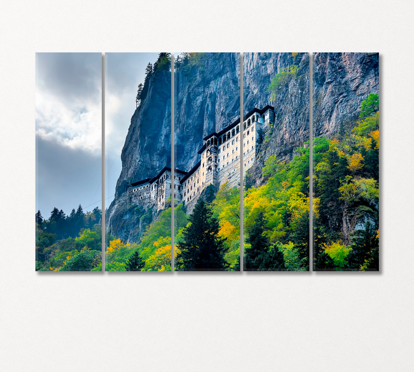 Sumela Monastery of Rock Turkey Canvas Print-Canvas Print-CetArt-5 Panels-36x24 inches-CetArt