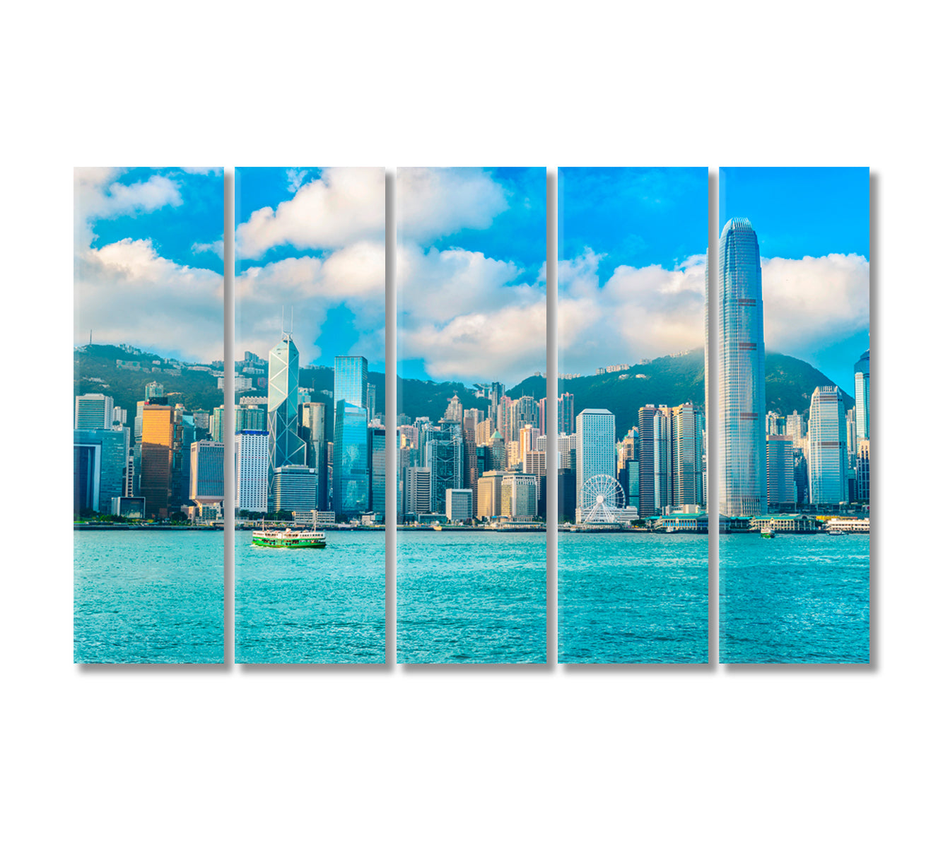 Hong Kong China Canvas Print-Canvas Print-CetArt-5 Panels-36x24 inches-CetArt