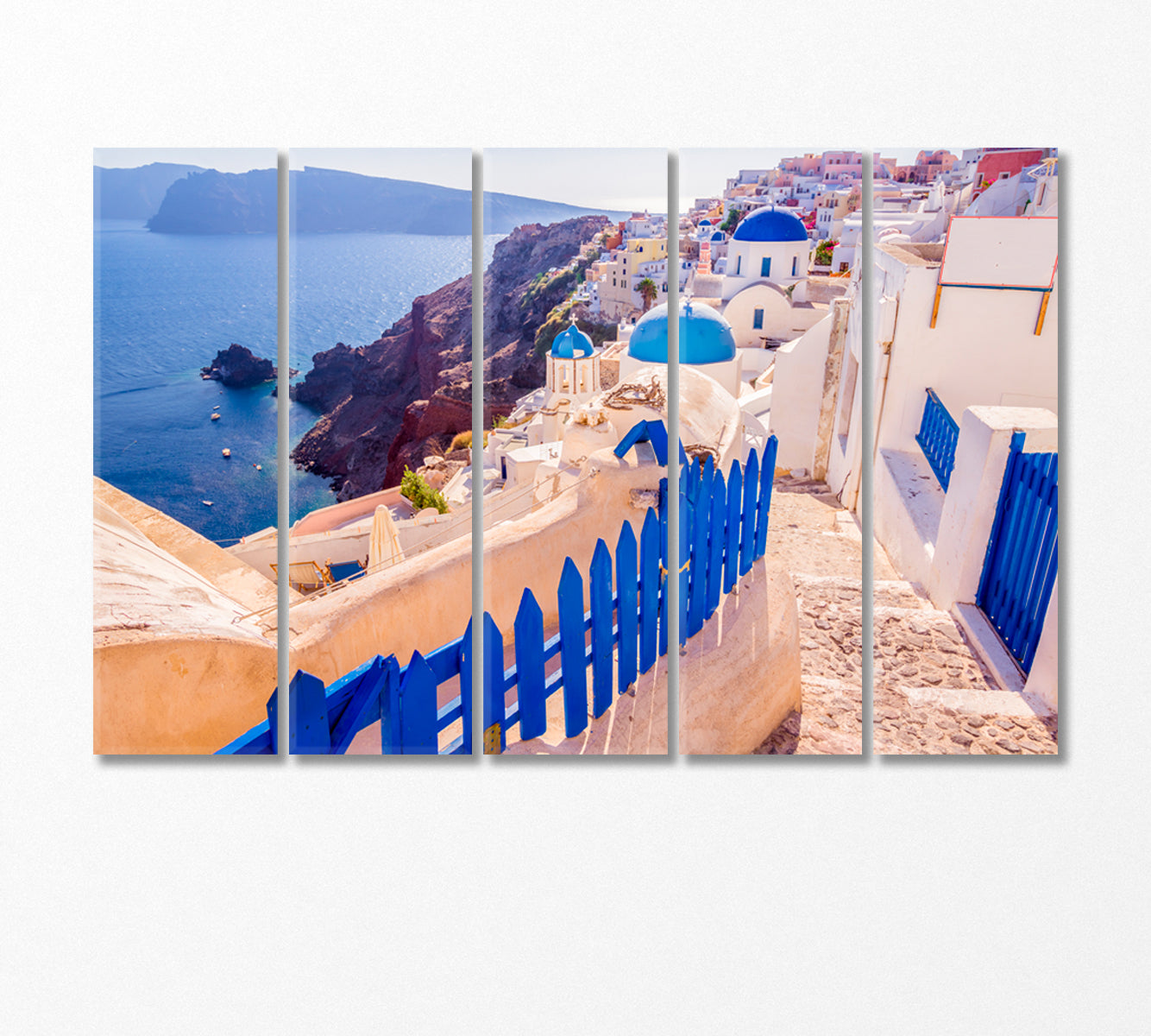 Oia Village in Santorini Island Greece Canvas Print-Canvas Print-CetArt-5 Panels-36x24 inches-CetArt