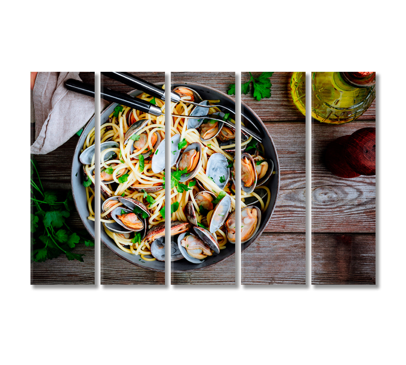 Spaghetti alle Vongole Canvas Print-Canvas Print-CetArt-5 Panels-36x24 inches-CetArt