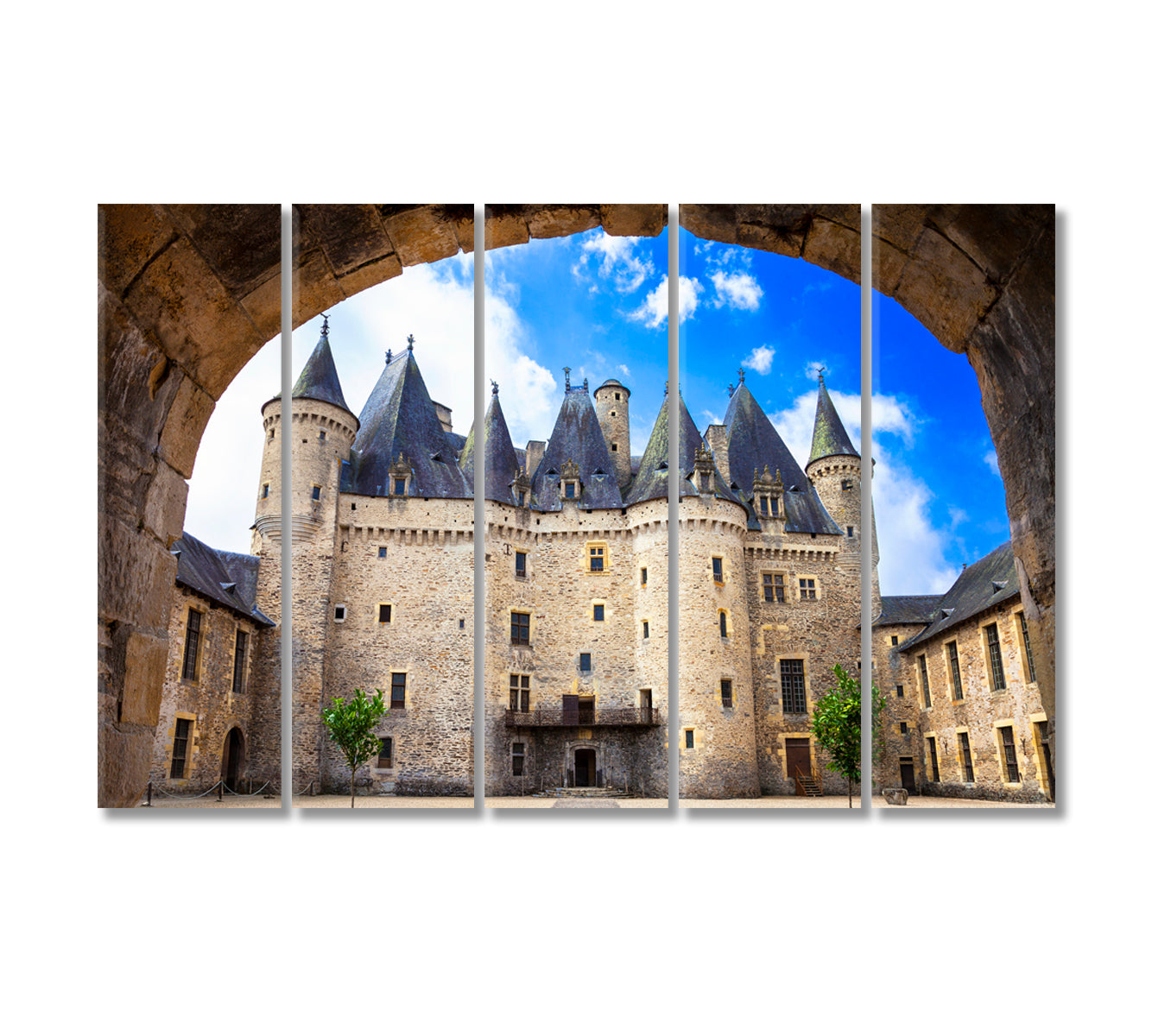 Castle of Jumilhac-le-Grand France Canvas Print-Canvas Print-CetArt-5 Panels-36x24 inches-CetArt