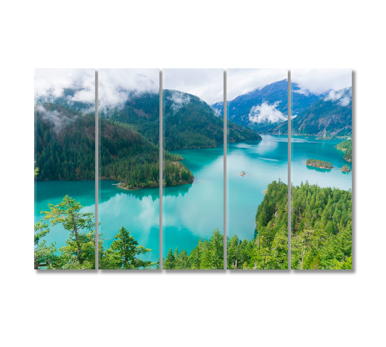 Diablo Lake North Cascades National Park Washington USA Canvas Print-Canvas Print-CetArt-5 Panels-36x24 inches-CetArt