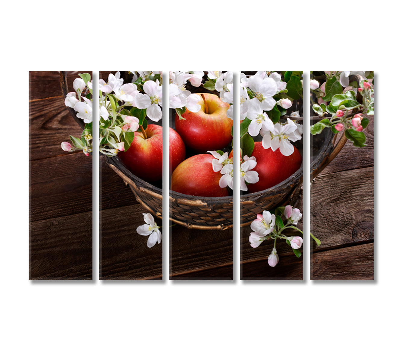 Ripe Red Apples Canvas Print-Canvas Print-CetArt-5 Panels-36x24 inches-CetArt