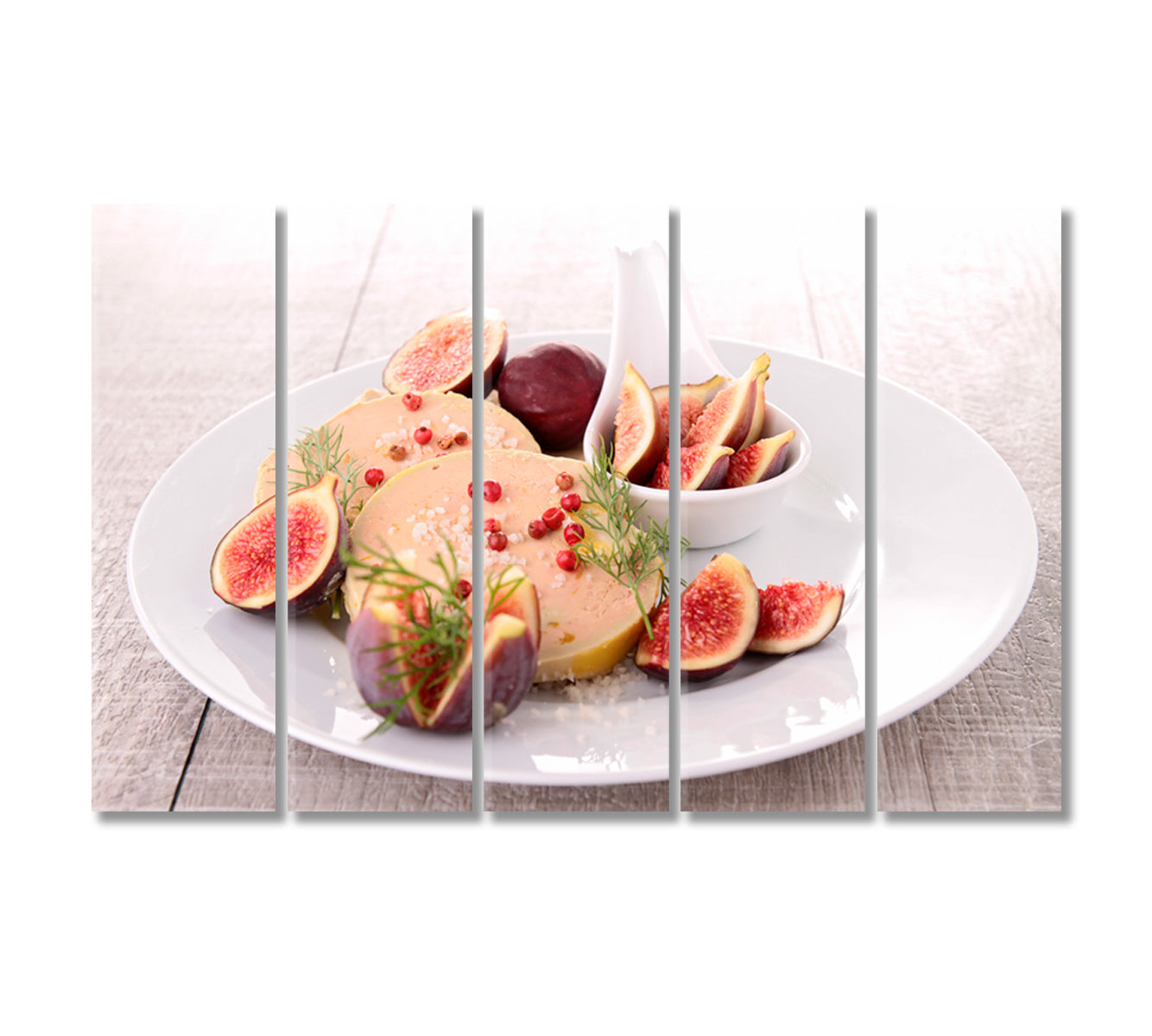 Foie Gras with Figs Canvas Print-Canvas Print-CetArt-5 Panels-36x24 inches-CetArt