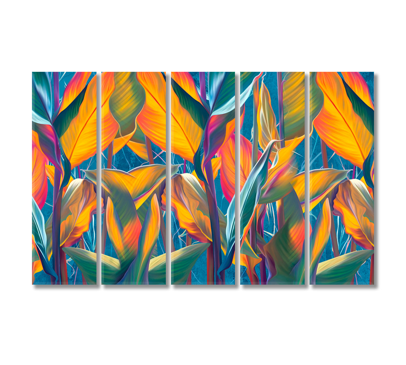 Beautiful Exotic Tropical Leaves Canvas Print-Canvas Print-CetArt-5 Panels-36x24 inches-CetArt