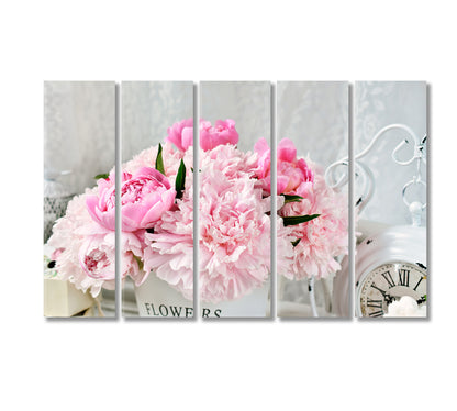 Beautiful Fresh Peony Flower Canvas Print-Canvas Print-CetArt-5 Panels-36x24 inches-CetArt