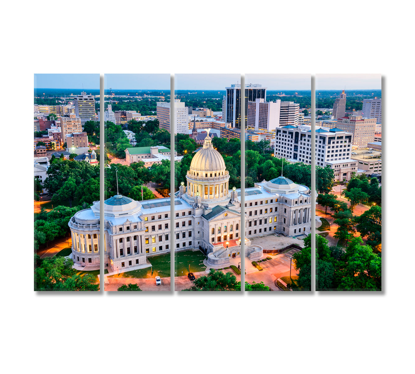 Mississippi State Capitol United State Canvas Print-Canvas Print-CetArt-5 Panels-36x24 inches-CetArt