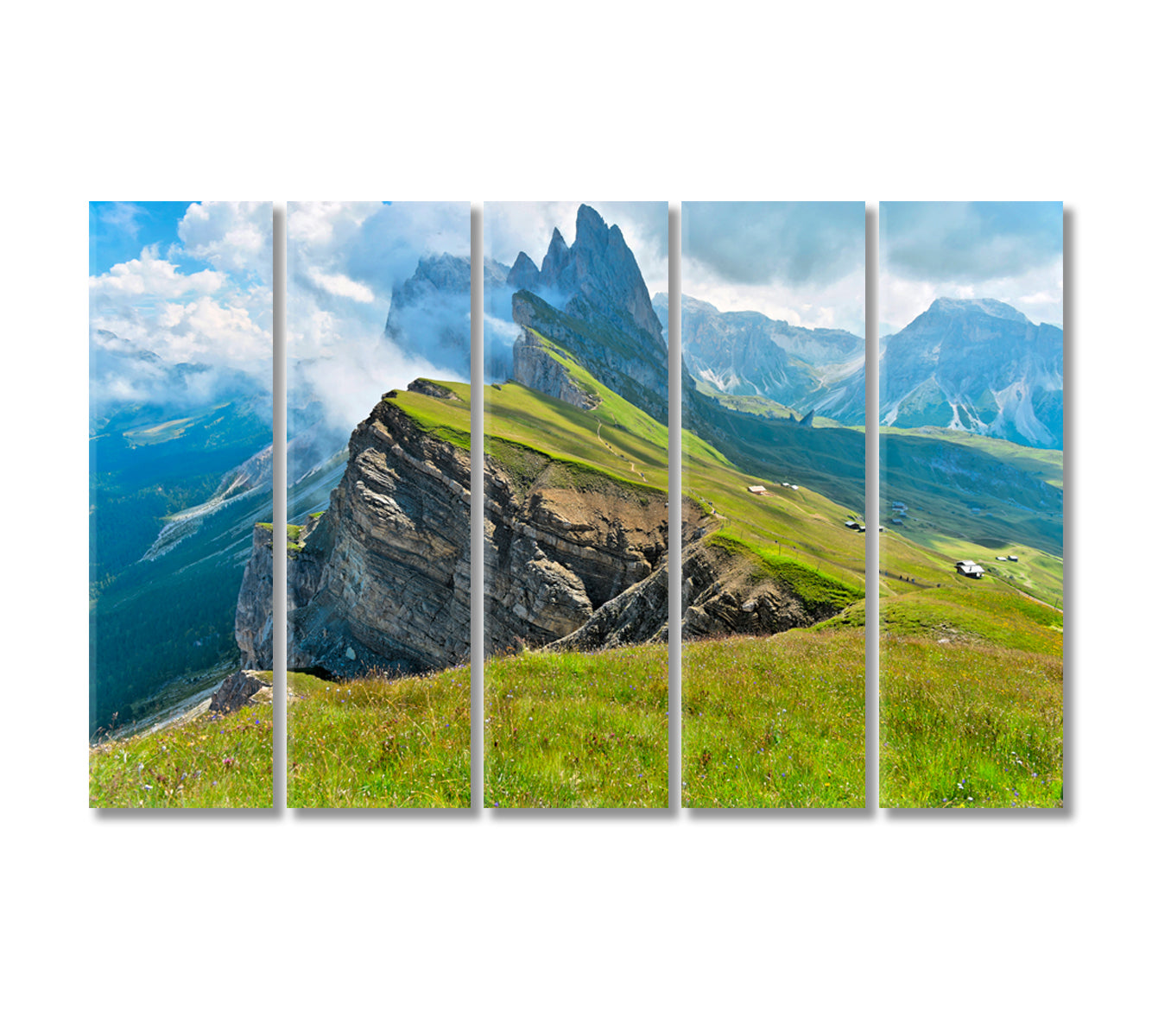 Odle Mountains Chain Italian Alps Canvas Print-Canvas Print-CetArt-5 Panels-36x24 inches-CetArt