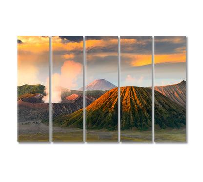 Mountains Bromo and Sumeru Java Indonesia Canvas Print-Canvas Print-CetArt-5 Panels-36x24 inches-CetArt