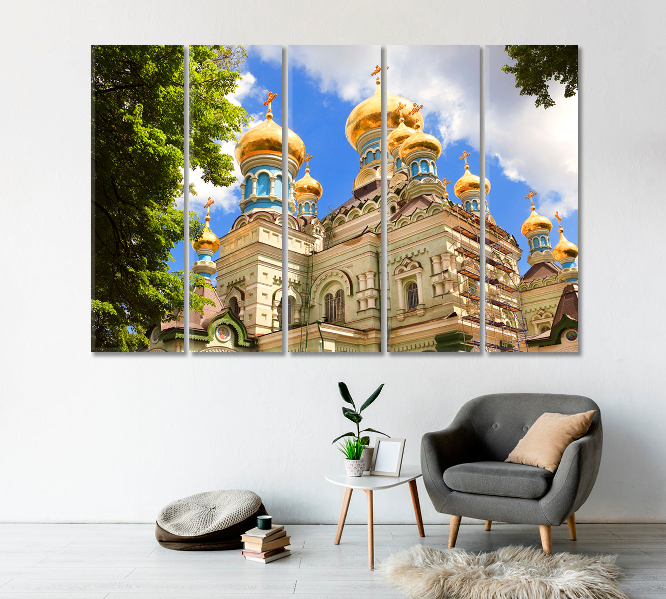 Orthodox Church Kiev Ukraine Canvas Print-Canvas Print-CetArt-5 Panels-36x24 inches-CetArt