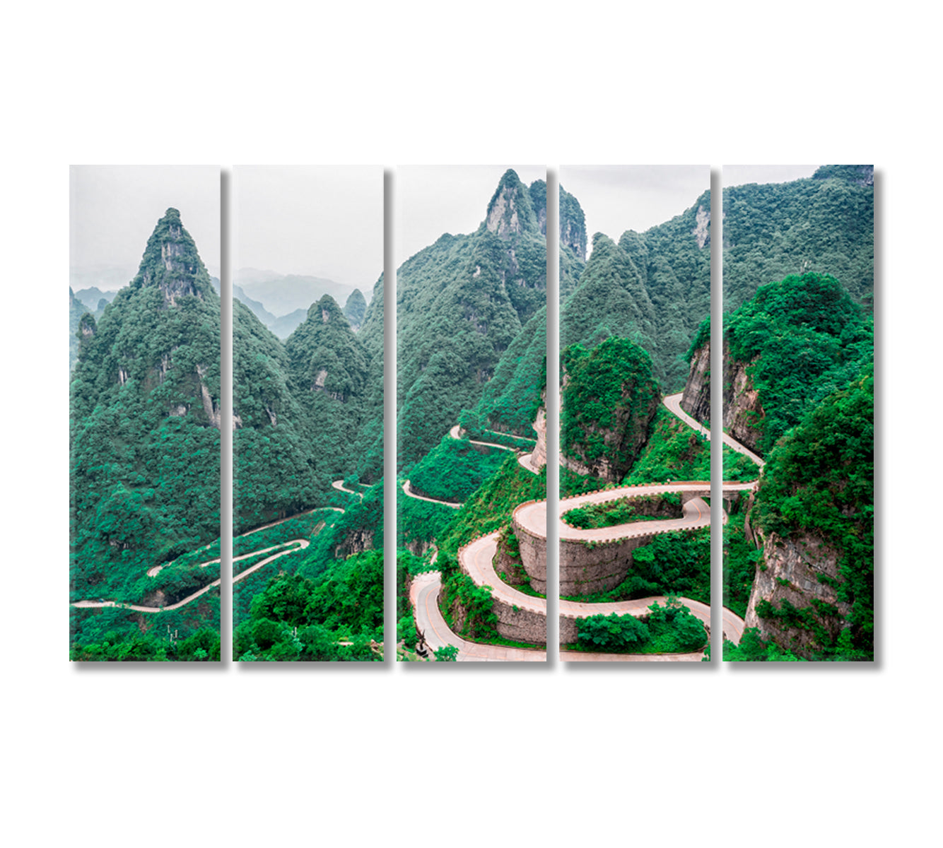 Tianmen Mountain National Park Tongtian Avenue Canvas Print-Canvas Print-CetArt-5 Panels-36x24 inches-CetArt