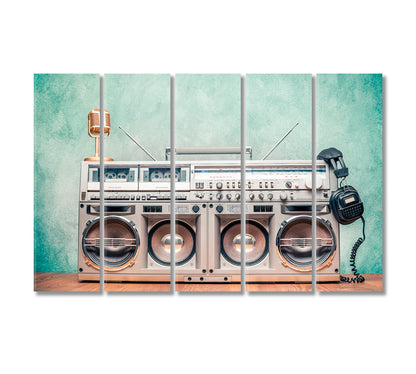 Retro Ghettoblaster Canvas Print-Canvas Print-CetArt-5 Panels-36x24 inches-CetArt