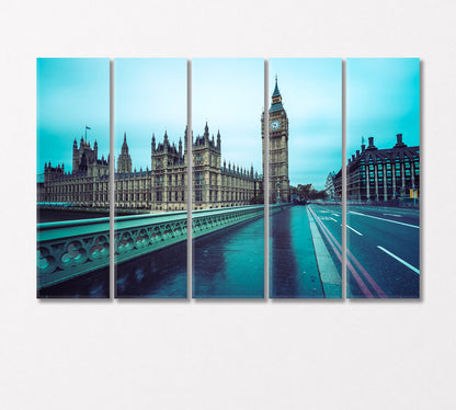 Big Ben and Palace of Westminster London UK Canvas Print-Canvas Print-CetArt-5 Panels-36x24 inches-CetArt