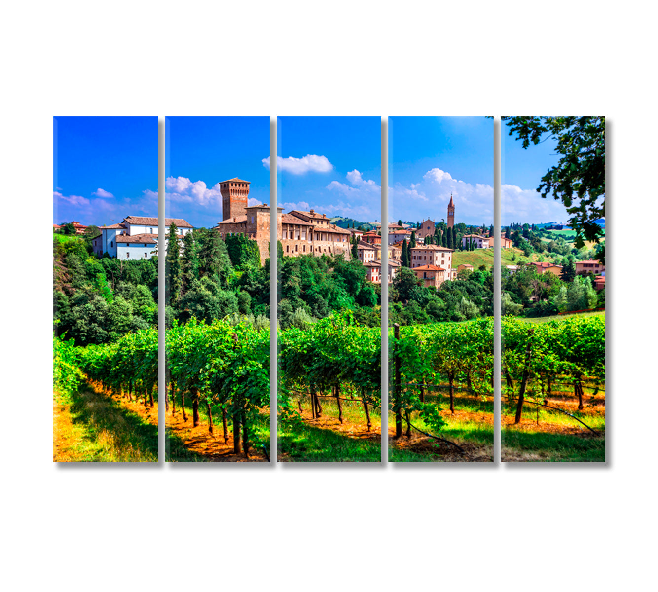 Medieval Castles in Italy Emilia Romagna Canvas Print-Canvas Print-CetArt-5 Panels-36x24 inches-CetArt