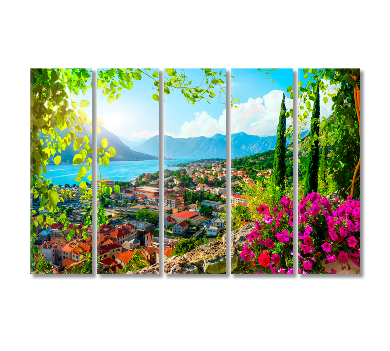 Boka Kotor Bay Montenegro Canvas Print-Canvas Print-CetArt-5 Panels-36x24 inches-CetArt