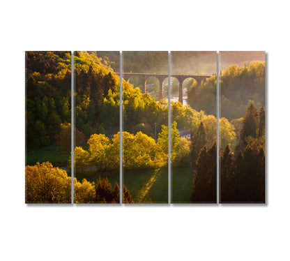 Luxembourg Viaduct Canvas Print-Canvas Print-CetArt-5 Panels-36x24 inches-CetArt