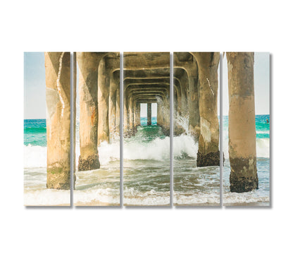 Manhattan Beach Pier Canvas Print-Canvas Print-CetArt-5 Panels-36x24 inches-CetArt