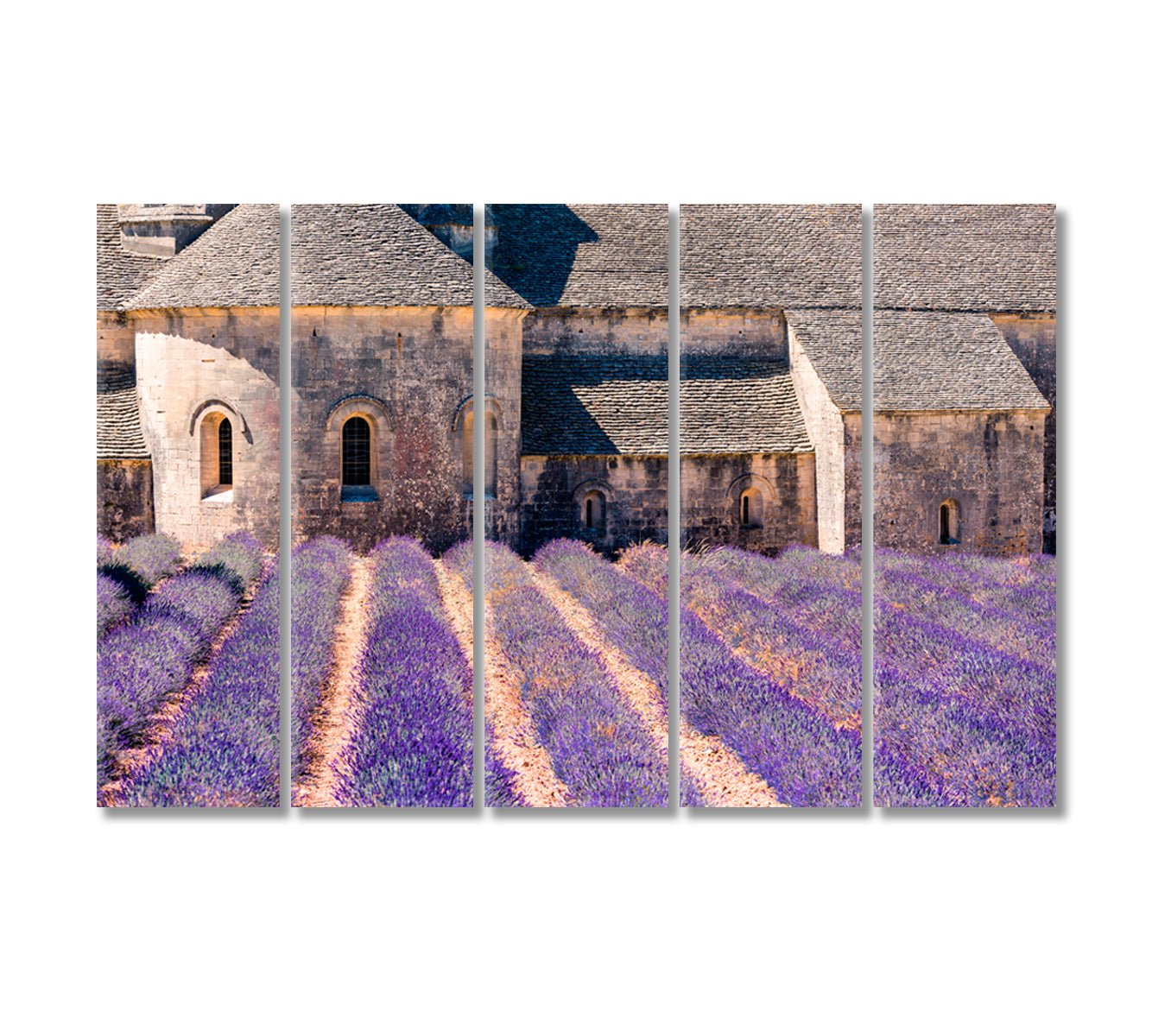 Senanque Abbey with Lavender Field Provence France Canvas Print-Canvas Print-CetArt-5 Panels-36x24 inches-CetArt