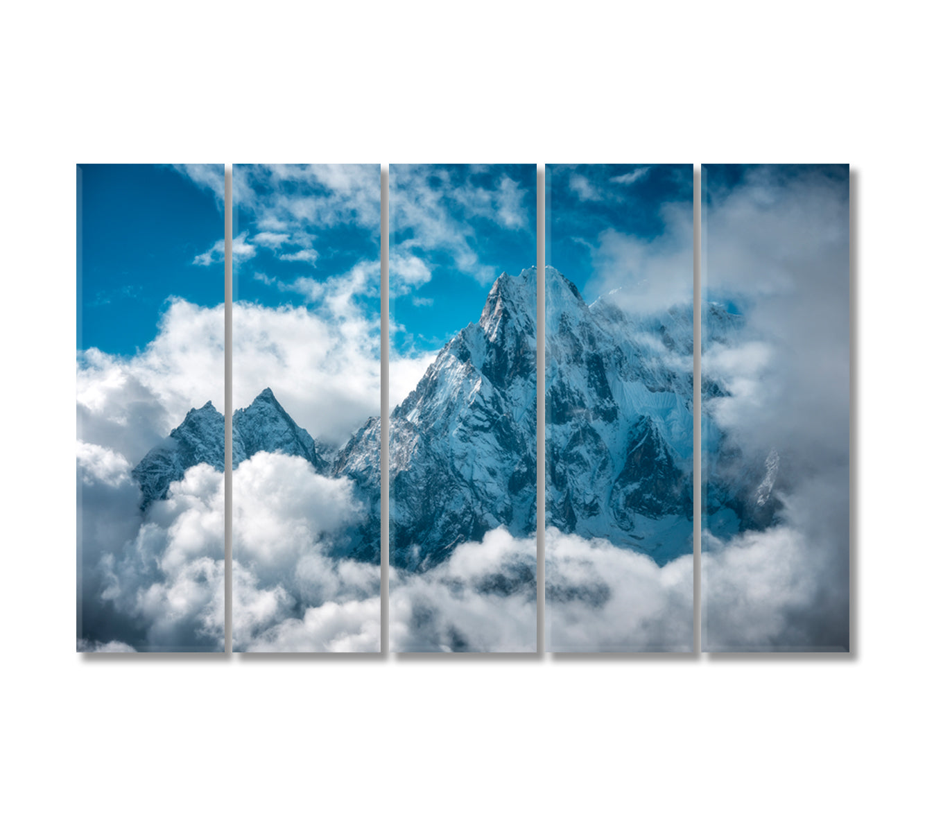 Mount Manaslu with Snowy Peak in Clouds Nepal Canvas Print-Canvas Print-CetArt-5 Panels-36x24 inches-CetArt