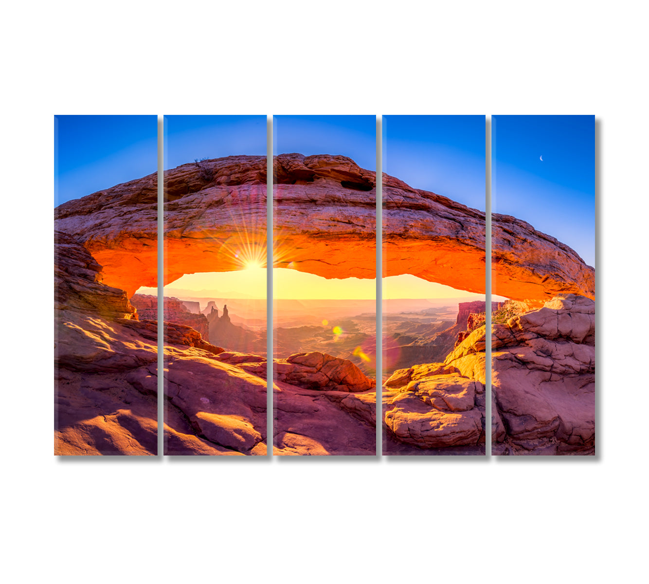 Sunrise at Mesa Arch Canyonlands National Park Utah Canvas Print-Canvas Print-CetArt-5 Panels-36x24 inches-CetArt