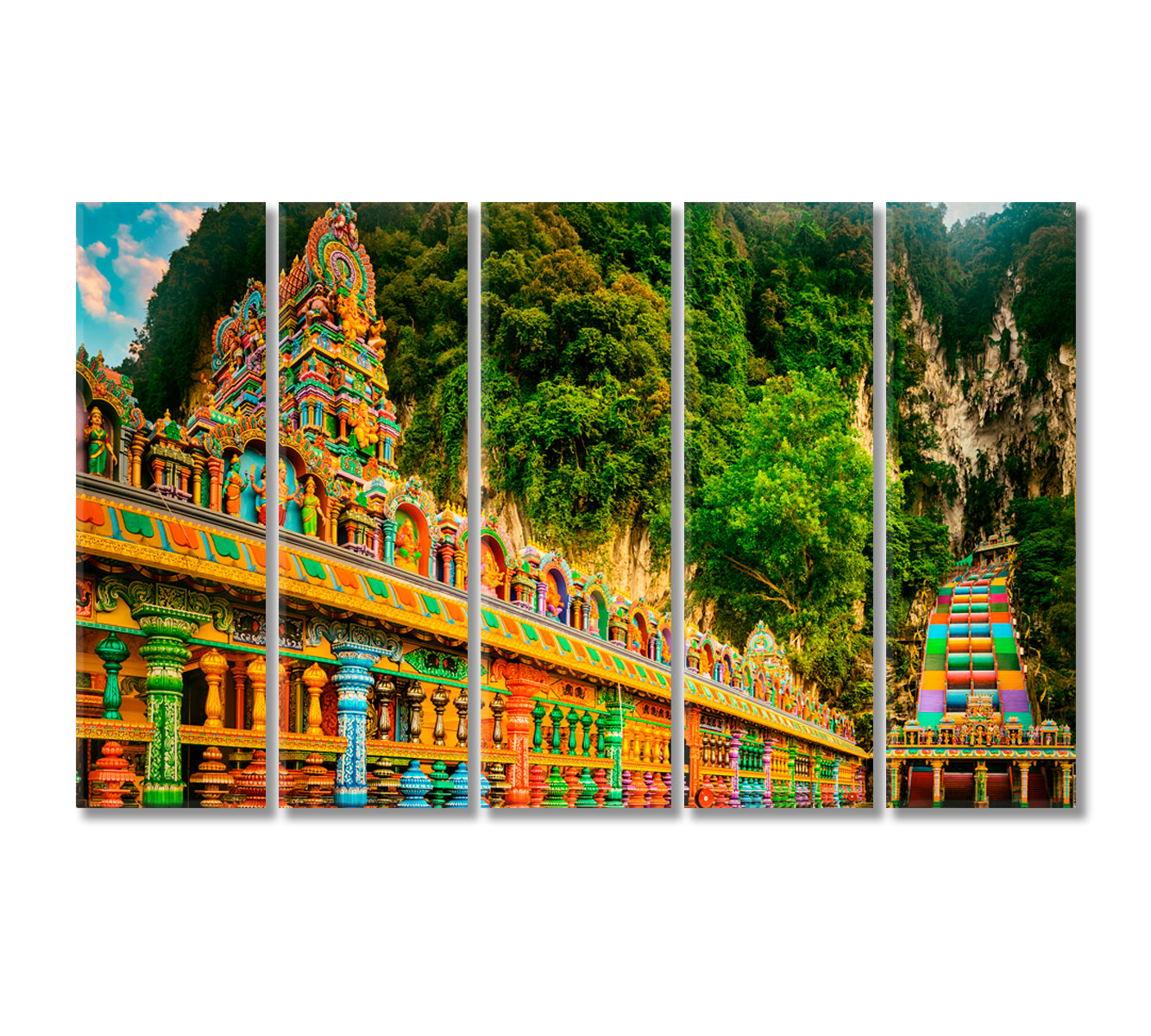 Batu Caves Malaysia Canvas Print-Canvas Print-CetArt-5 Panels-36x24 inches-CetArt