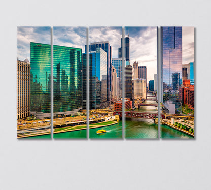 Chicago United States Canvas Print-Canvas Print-CetArt-5 Panels-36x24 inches-CetArt