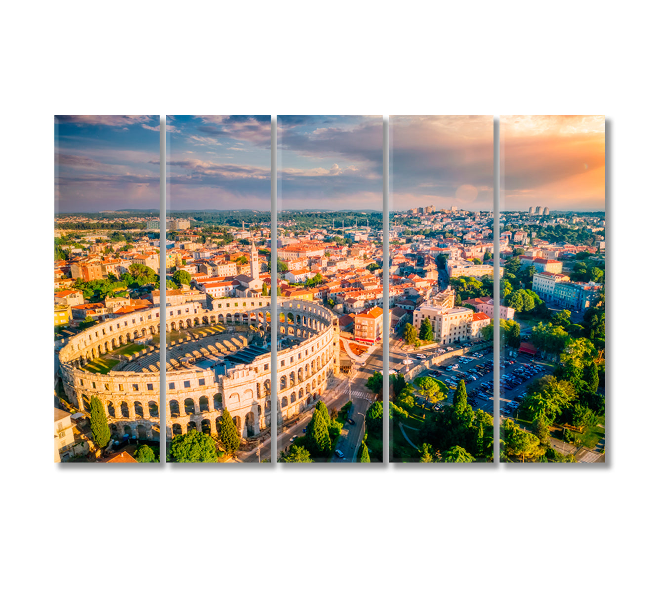 Arena Pula Roman Amphitheatre in Croatia Canvas Print-Canvas Print-CetArt-5 Panels-36x24 inches-CetArt