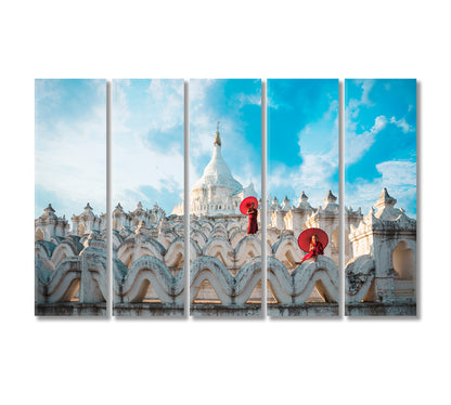 Hsinbyume Pagoda Myanmar Canvas Print-Canvas Print-CetArt-5 Panels-36x24 inches-CetArt