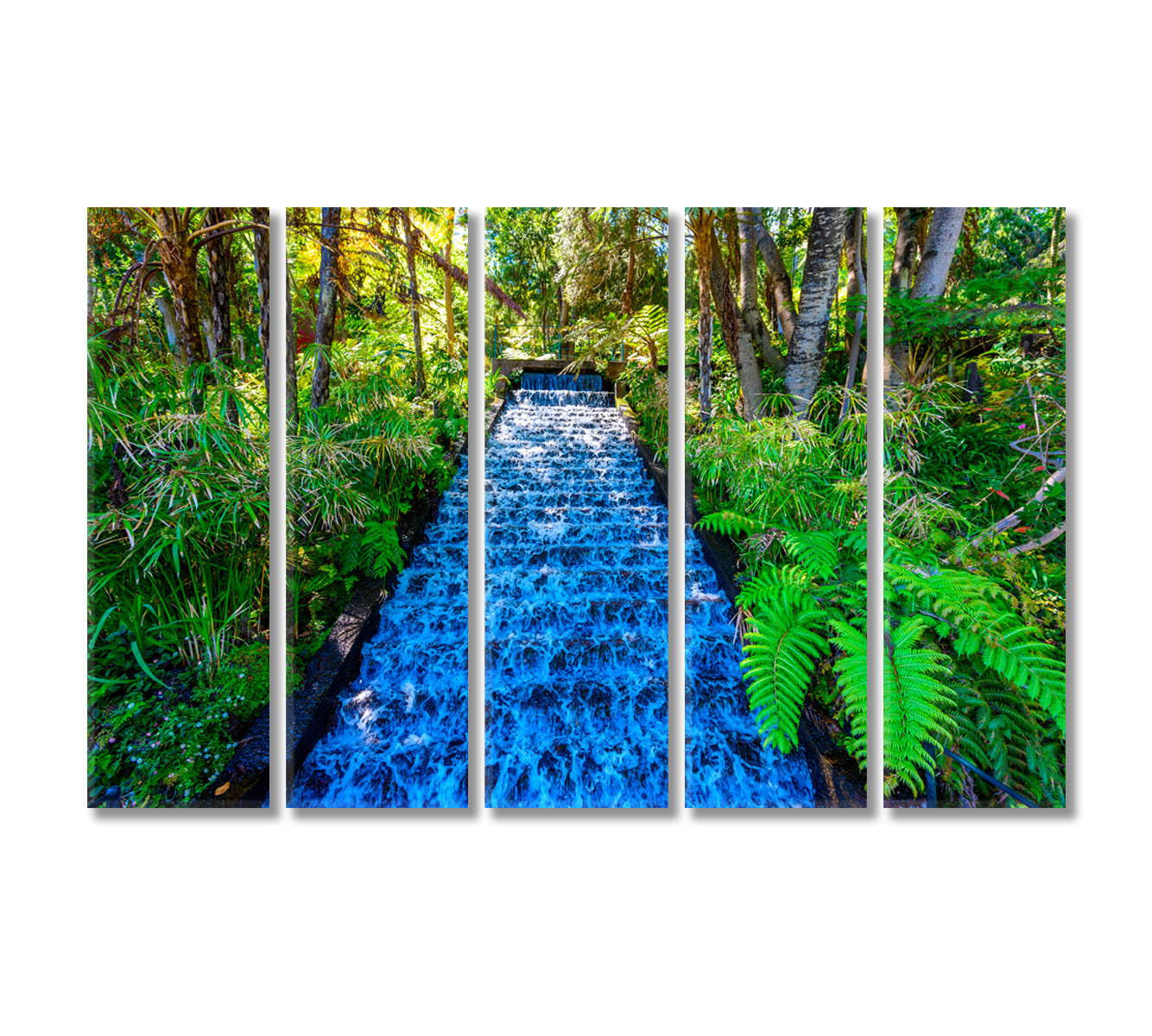 Monte Palace Tropical Garden with Waterfalls Madeira Island Portugal Canvas Print-Canvas Print-CetArt-5 Panels-36x24 inches-CetArt