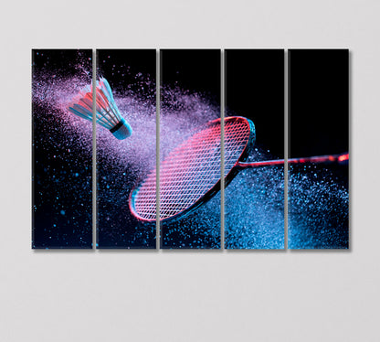 Badminton Racket in Motion Canvas Print-Canvas Print-CetArt-5 Panels-36x24 inches-CetArt