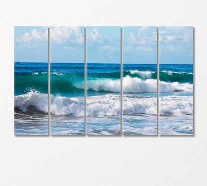 Ocean Waves Canvas Print-Canvas Print-CetArt-5 Panels-36x24 inches-CetArt