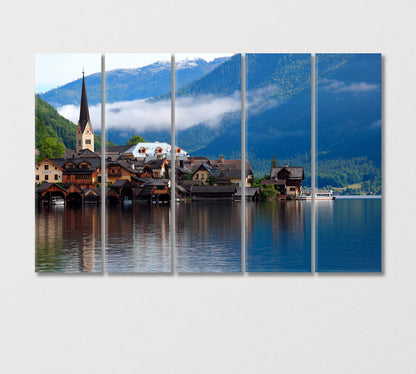 Hallstatt Lakeside Town Austria Canvas Print-Canvas Print-CetArt-5 Panels-36x24 inches-CetArt