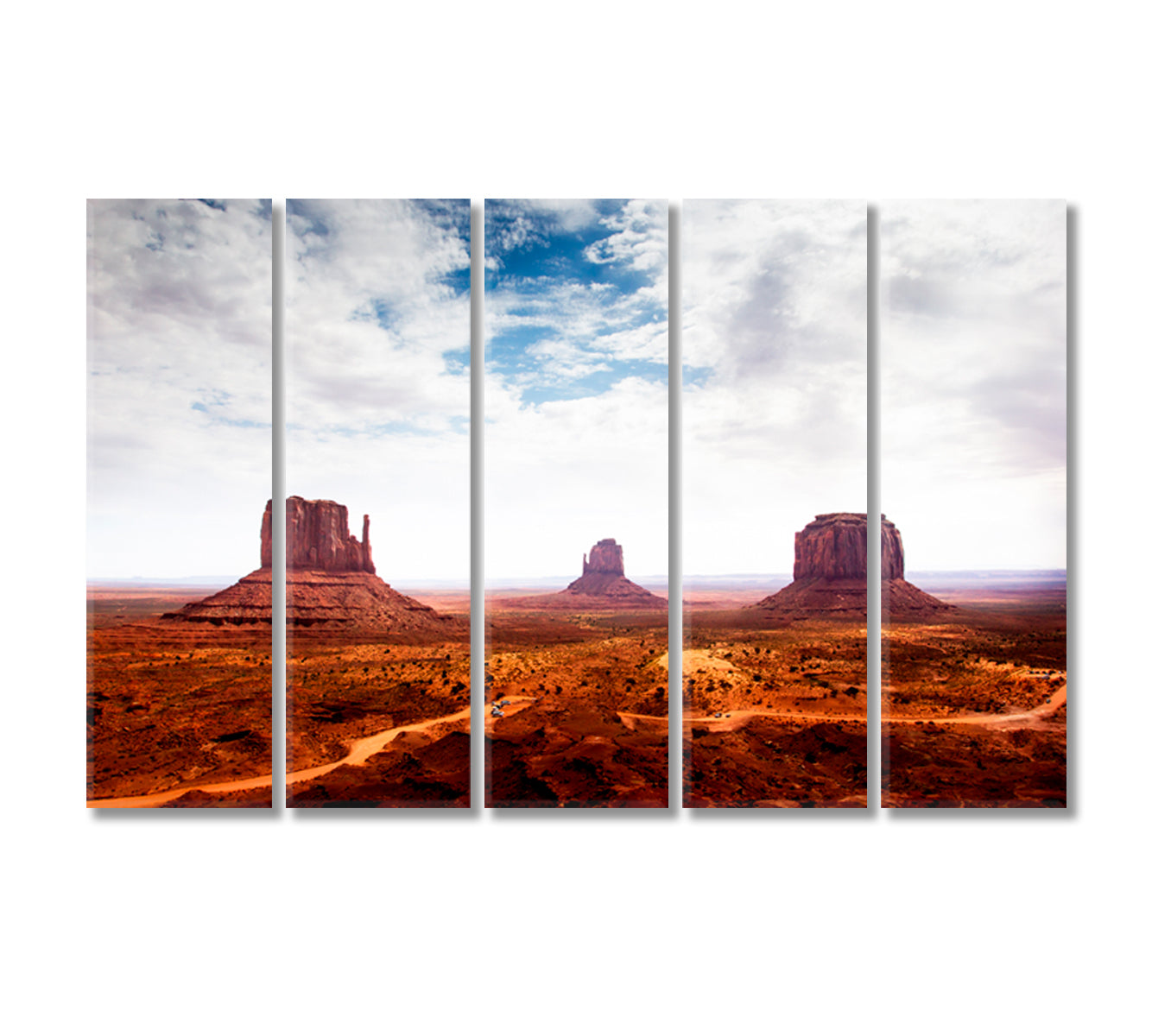 Monument Valley Navajo Tribal Park Desert USA Canvas Print-Canvas Print-CetArt-5 Panels-36x24 inches-CetArt