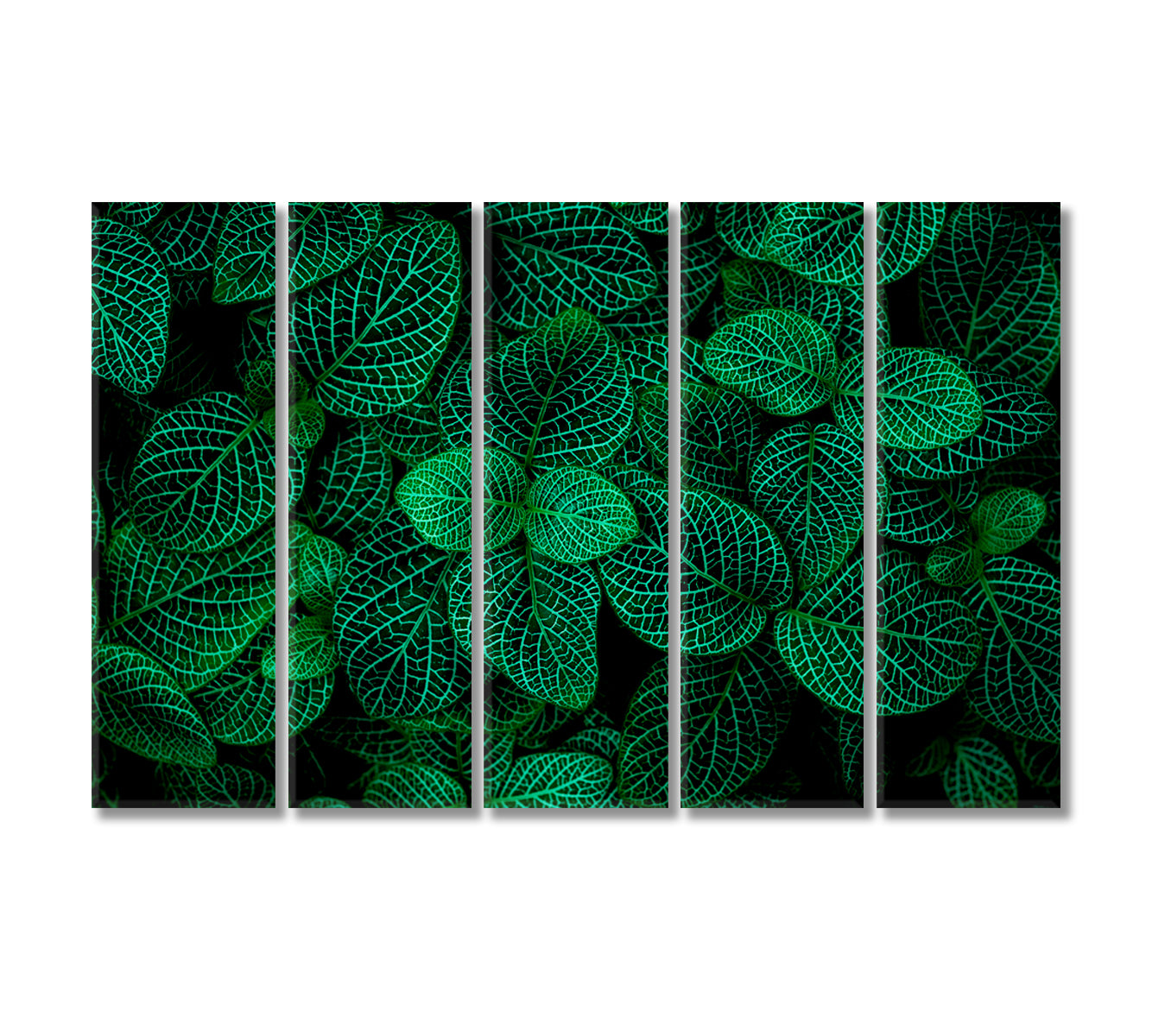 Beautiful Abstract Green Leaves Canvas Print-Canvas Print-CetArt-5 Panels-36x24 inches-CetArt