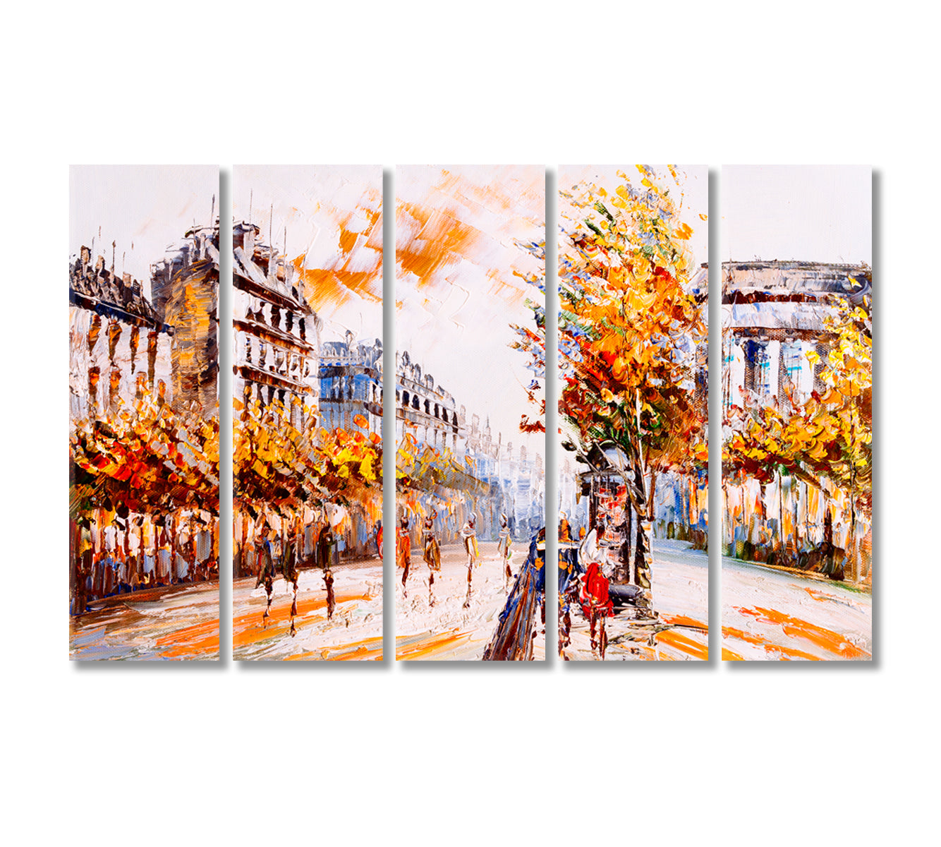 Paris Street Canvas Print-Canvas Print-CetArt-5 Panels-36x24 inches-CetArt