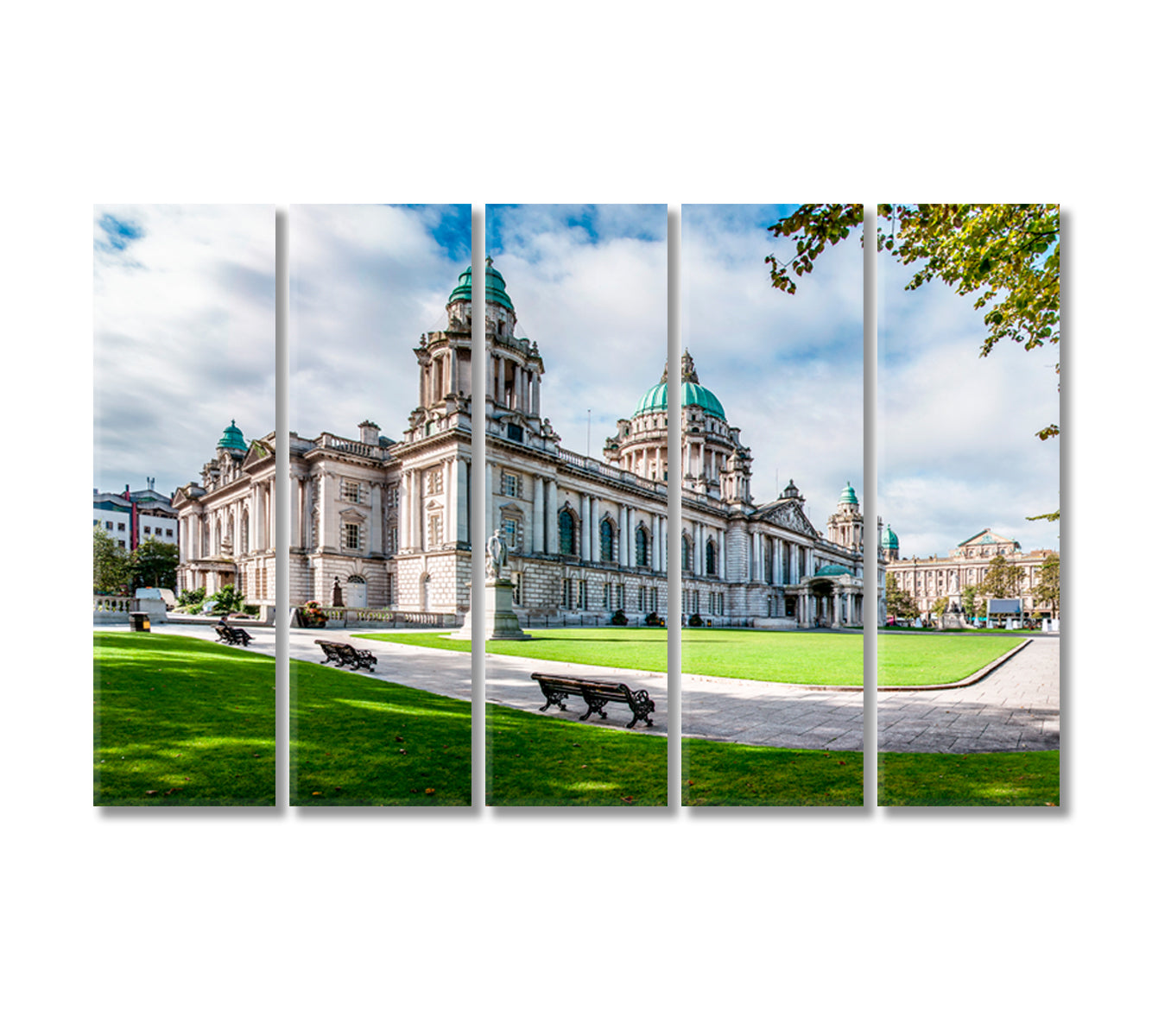 Belfast City Hall in Northern Ireland UK Canvas Print-Canvas Print-CetArt-5 Panels-36x24 inches-CetArt