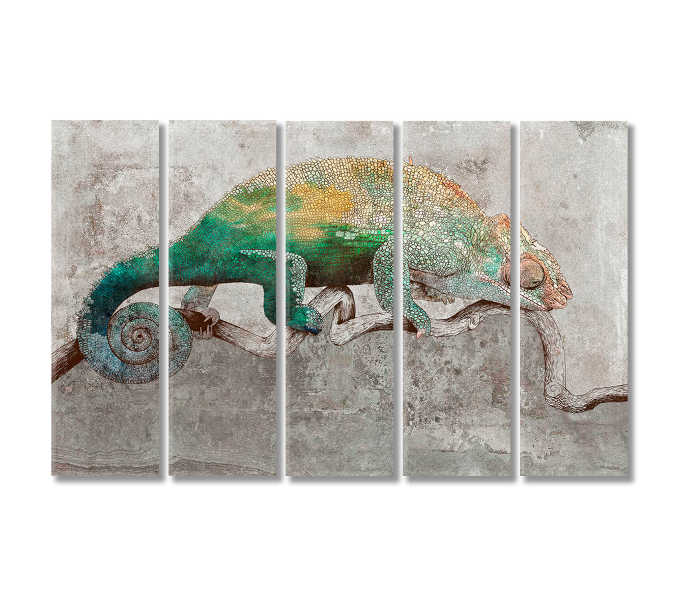 Chameleon Canvas Print-Canvas Print-CetArt-5 Panels-36x24 inches-CetArt