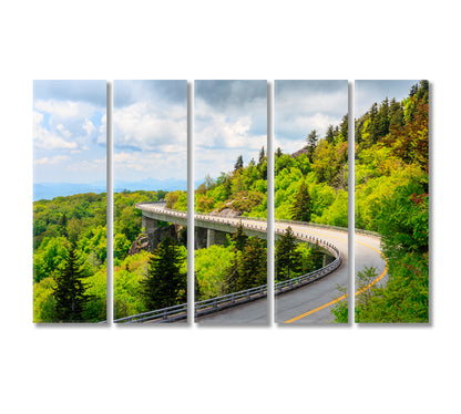 Blue Ridge Parkway Linn Cove Viaduct Canvas Print-Canvas Print-CetArt-5 Panels-36x24 inches-CetArt