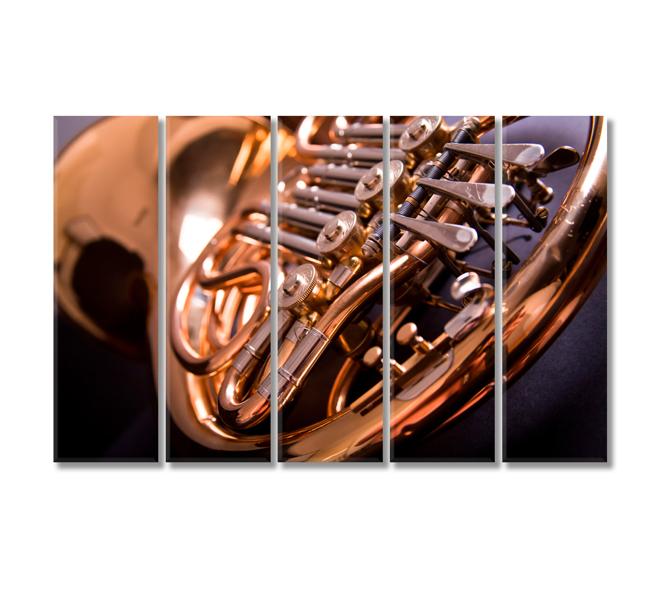 French Horn Canvas Print-Canvas Print-CetArt-5 Panels-36x24 inches-CetArt