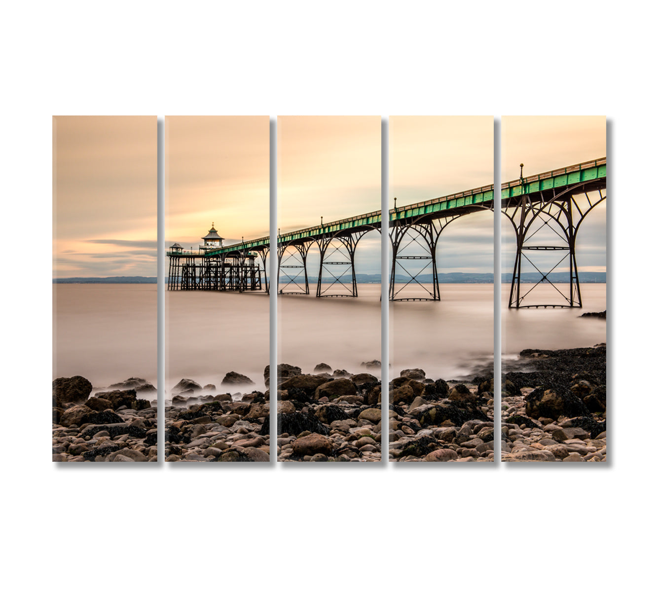 Clevedon Pier in England Canvas Print-Canvas Print-CetArt-5 Panels-36x24 inches-CetArt