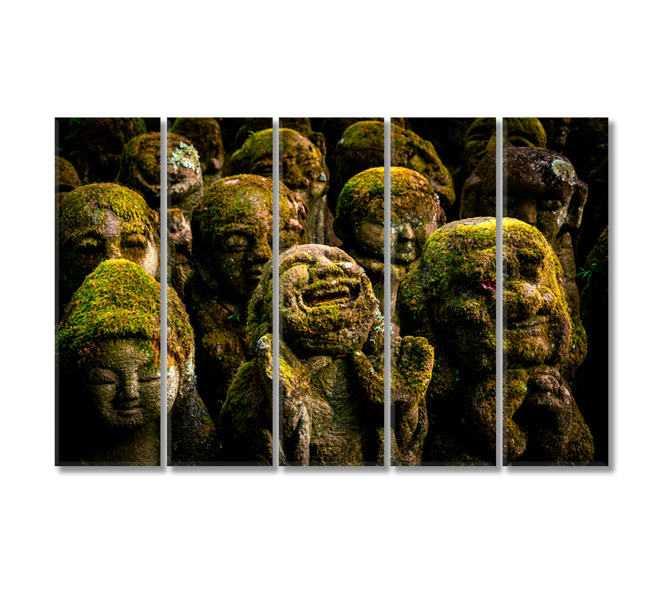 Otagi Nenbutsu Ji Temple in Kyoto Features of Buddha Statues Canvas Print-Canvas Print-CetArt-5 Panels-36x24 inches-CetArt