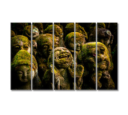 Otagi Nenbutsu Ji Temple in Kyoto Features of Buddha Statues Canvas Print-Canvas Print-CetArt-5 Panels-36x24 inches-CetArt