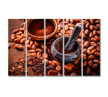 Cocoa Beans Canvas Print-Canvas Print-CetArt-5 Panels-36x24 inches-CetArt