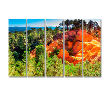 Dense Rocky Forest France Canvas Print-Canvas Print-CetArt-5 Panels-36x24 inches-CetArt