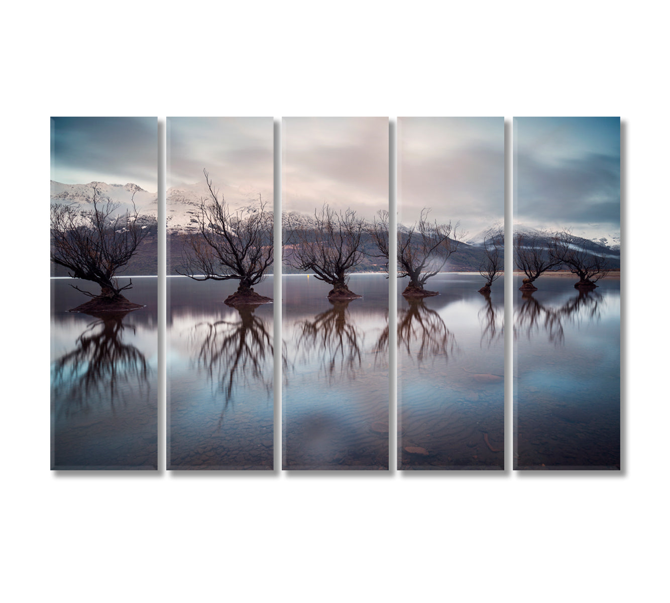 The Willow Trees of Glenorchy New Zealand Canvas Print-Canvas Print-CetArt-5 Panels-36x24 inches-CetArt