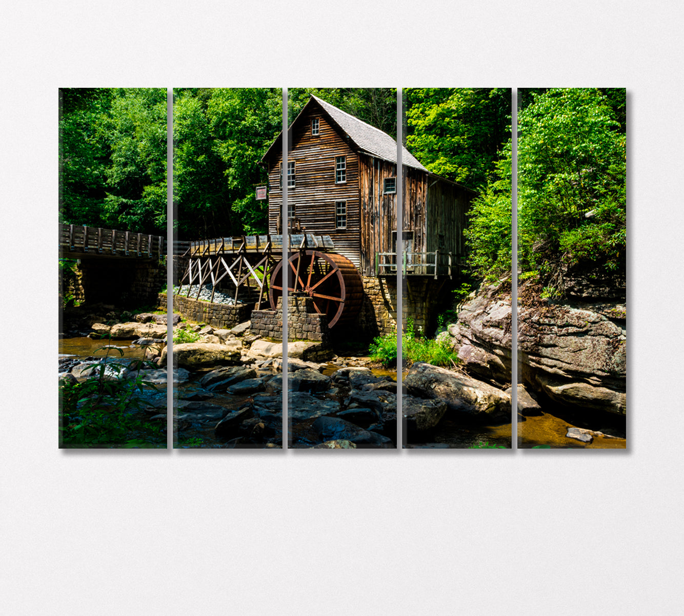 Glade Creek Grist Mill in Babcock State Park USA Canvas Print-Canvas Print-CetArt-5 Panels-36x24 inches-CetArt